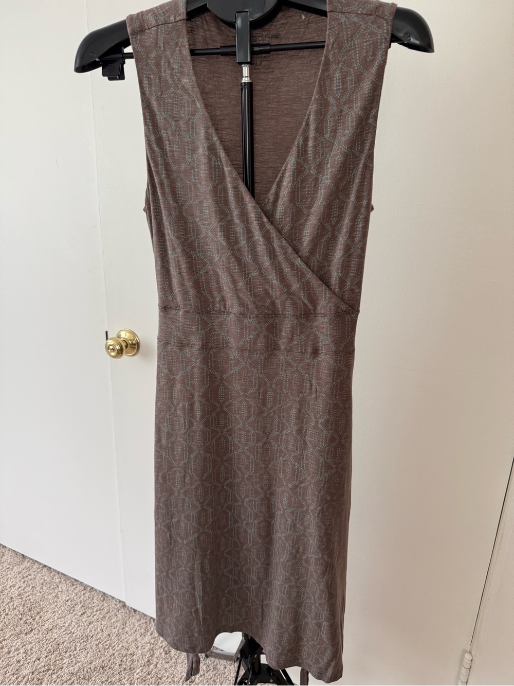 Toad&Co Brown Sleeveless Wrap-Front Midi Dress